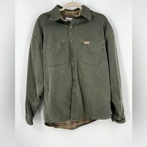 Carhartt S296 DKB Flannel Lined Canvas Shirt Jacket Mens Workwear Medium
